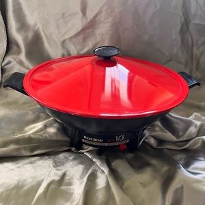 Vintage West Bend Electric Wok ~ Red
